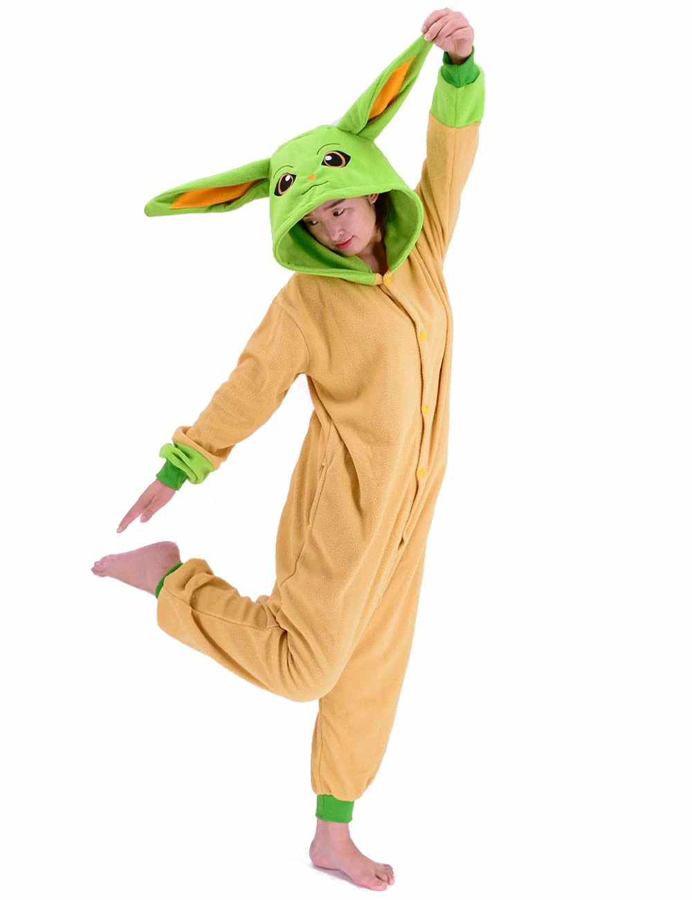 Best deal π Pajama City Yoda | Adult Onesie Costume | Large And X-Large New Yoda Onesies π - Image 3