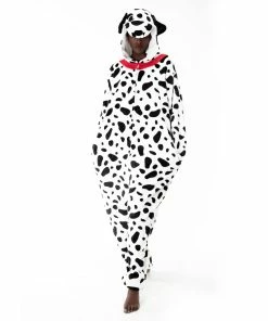 Cheap 🤩 COSUSKET Snug Fit Unisex Adult Onesie Pajamas, Flannel Cosplay Animal One Piece 🦇 Halloween Costume Sleepwear Homewear Dalmatian Large 😉
