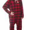 Hot Sale ???? Forever Lazy And Uni-Lazy Buffalo Plaid Footed Adult Onesies Pajama Unisex Small ????