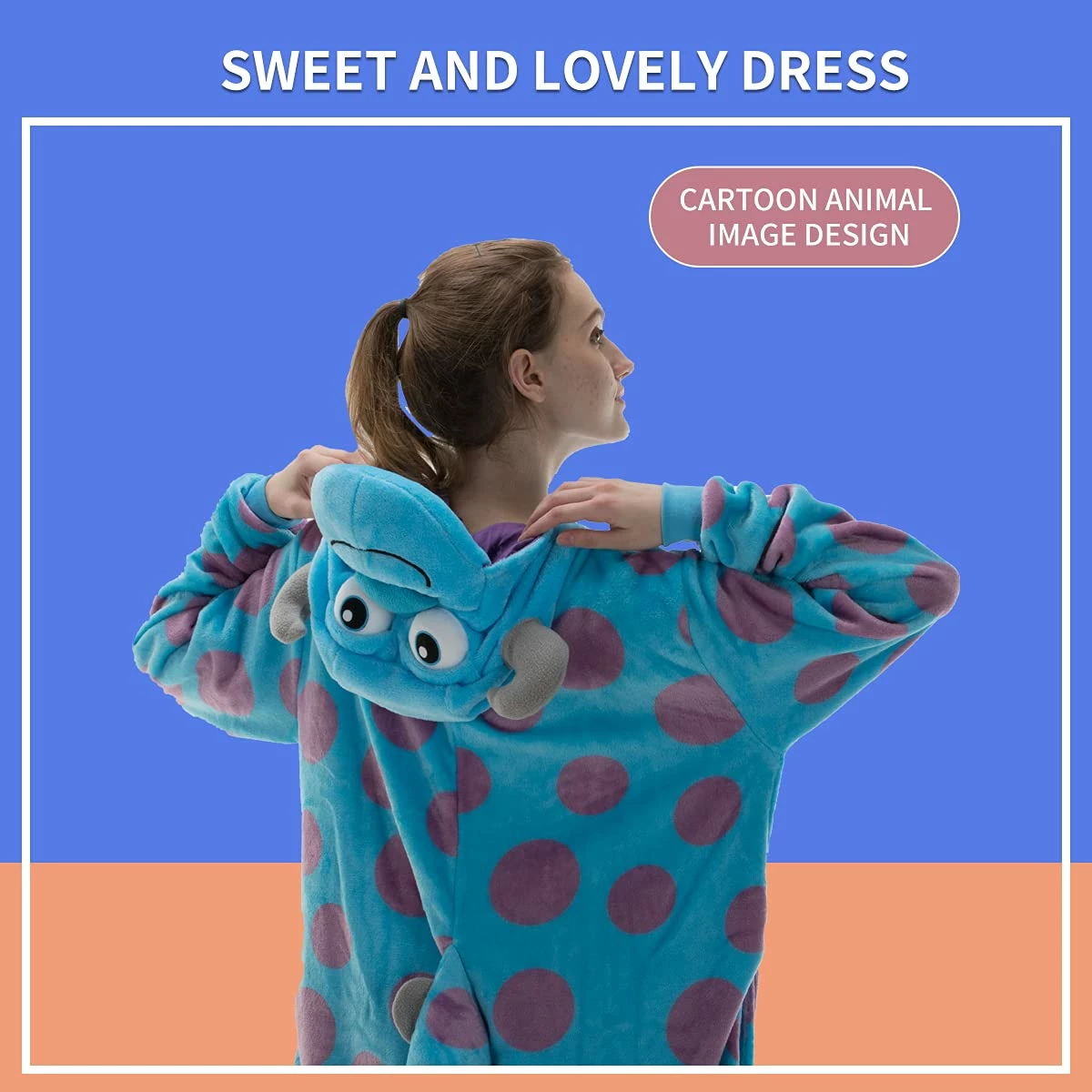 Promo 𧨠COSUSKET Snug Fit Unisex Adult Onesie Pajamas, Cosplay Animal One Piece π¦ Halloween Costume Sleepwear Homewear Sulley Sullivan 4-5T β - Image 3