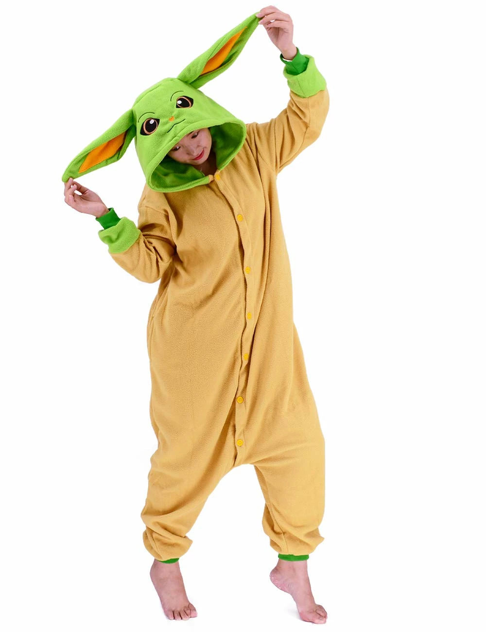 Best deal π Pajama City Yoda | Adult Onesie Costume | Large And X-Large New Yoda Onesies π - Image 6