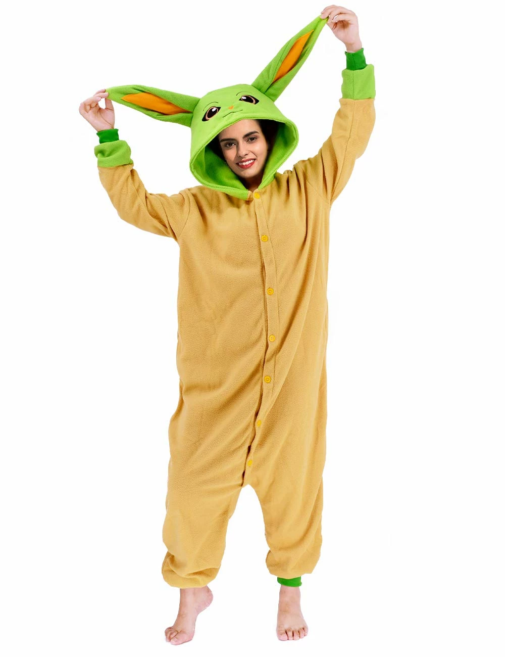 Best deal π Pajama City Yoda | Adult Onesie Costume | Large And X-Large New Yoda Onesies π