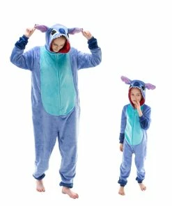 Cheapest 🔥 Pajama City Snug Fit Unisex Kids Onesie Pajamas, Cosplay Animal One Piece 💀 Halloween Costume Sleepwear Homewear Blue Stitch Blue Stitch 🤩