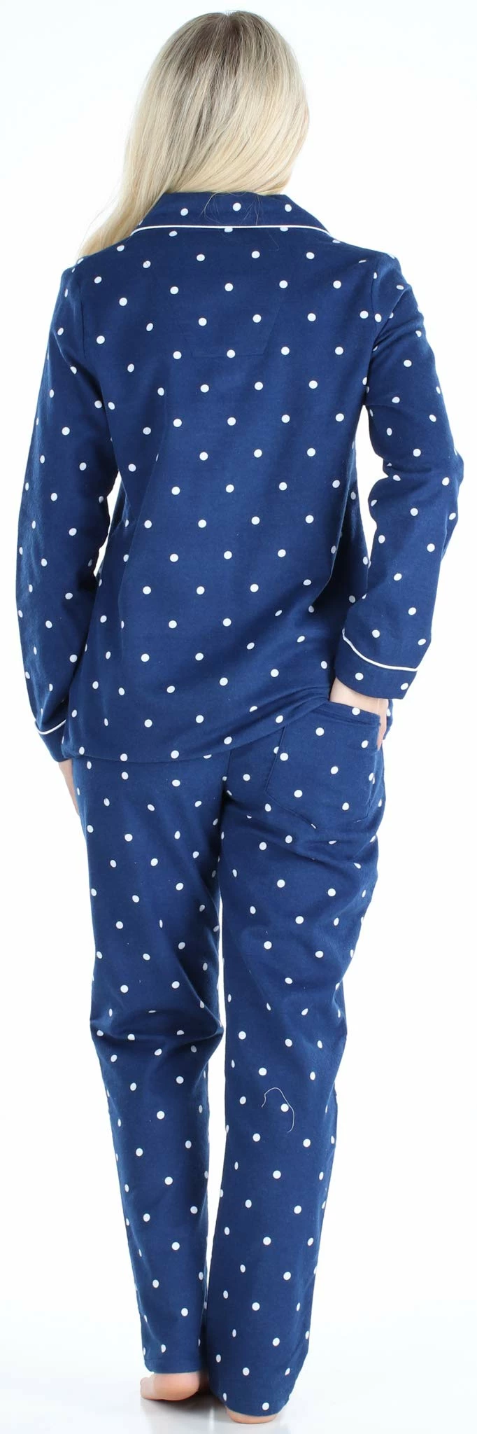 Outlet π PajamaMania Navy Polka Dot Flannel Pajamas | XX-Large π€© - Image 2