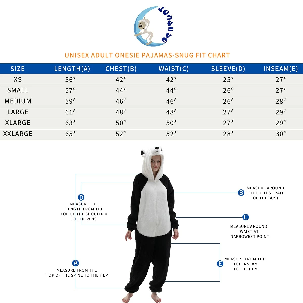 Budget π₯ Pajama City Snug Fit Unisex Adult Onesie Pajamas, Cosplay Animal One Piece π Halloween Costume Sleepwear Homewear Black/White Large Black/White π - Image 6