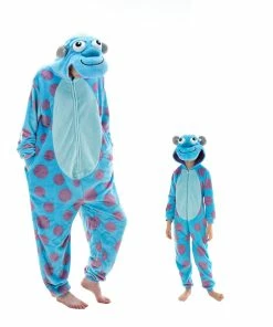 Promo 𧨠COSUSKET Snug Fit Unisex Adult Onesie Pajamas, Cosplay Animal One Piece π¦ Halloween Costume Sleepwear Homewear Sulley Sullivan 4-5T β