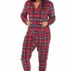 Top 10 ???? Alexander Del Rossa ???? Women's Warm Fleece One Piece Footed Pajamas, Adult Onesie With Hood For Winter 2X ???? Christmas Plaid With Feet - ???? Womens ????