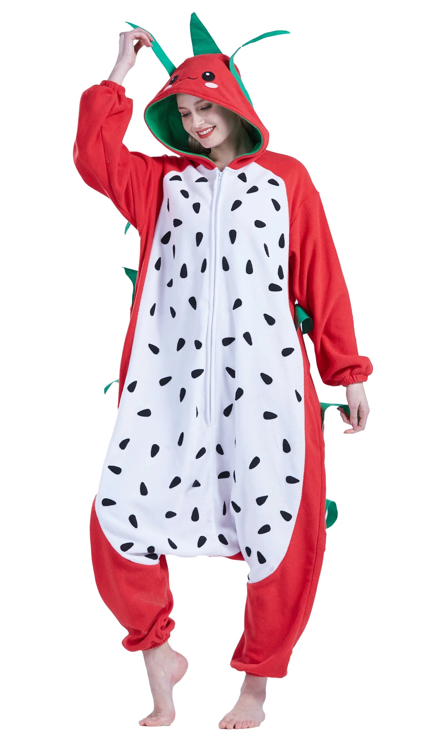 Buy π PajamaCity Unisex Adult Onesies Pajamas, π§ Halloween π Christmas Anime Cosplay Costumes One Piece Homewear Jumpsuit Pitaya Medium π - Image 2