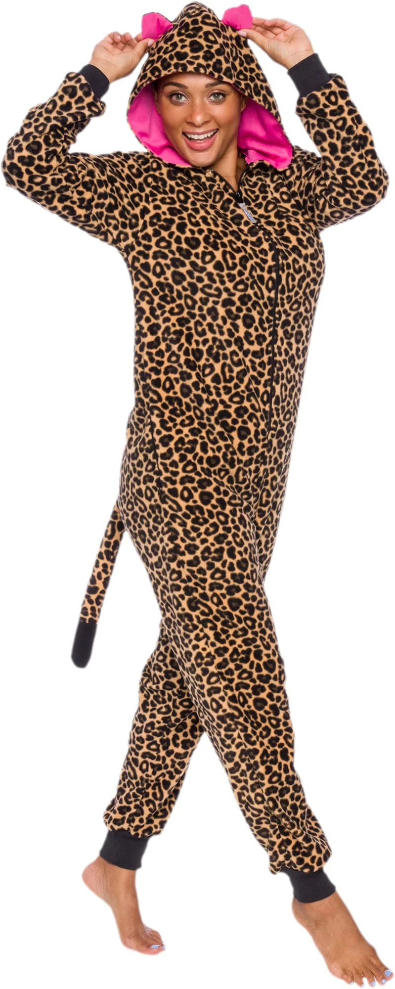 New π― PajamaCity π© Womens Leopard Pajamas - Animal Onesie Pajamas - Slim Fit One Piece - Comfortable Jumpsuit π