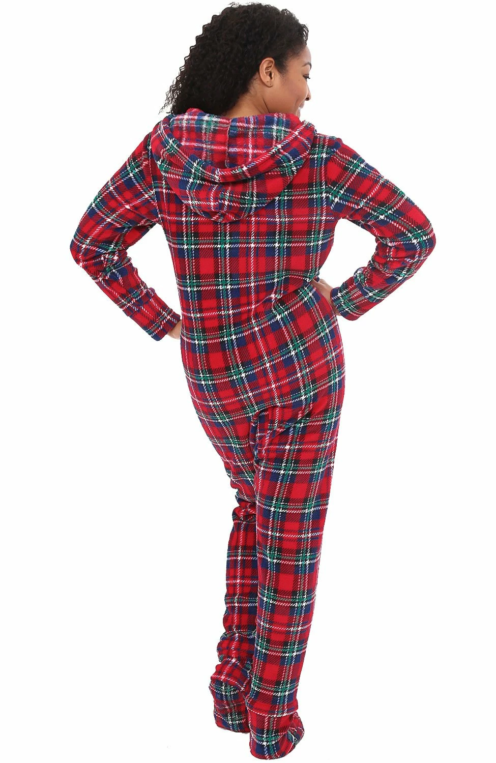 Top 10 π Alexander Del Rossa π© Women's Warm Fleece One Piece Footed Pajamas, Adult Onesie With Hood For Winter 2X π Christmas Plaid With Feet - π© Womens π - Image 2