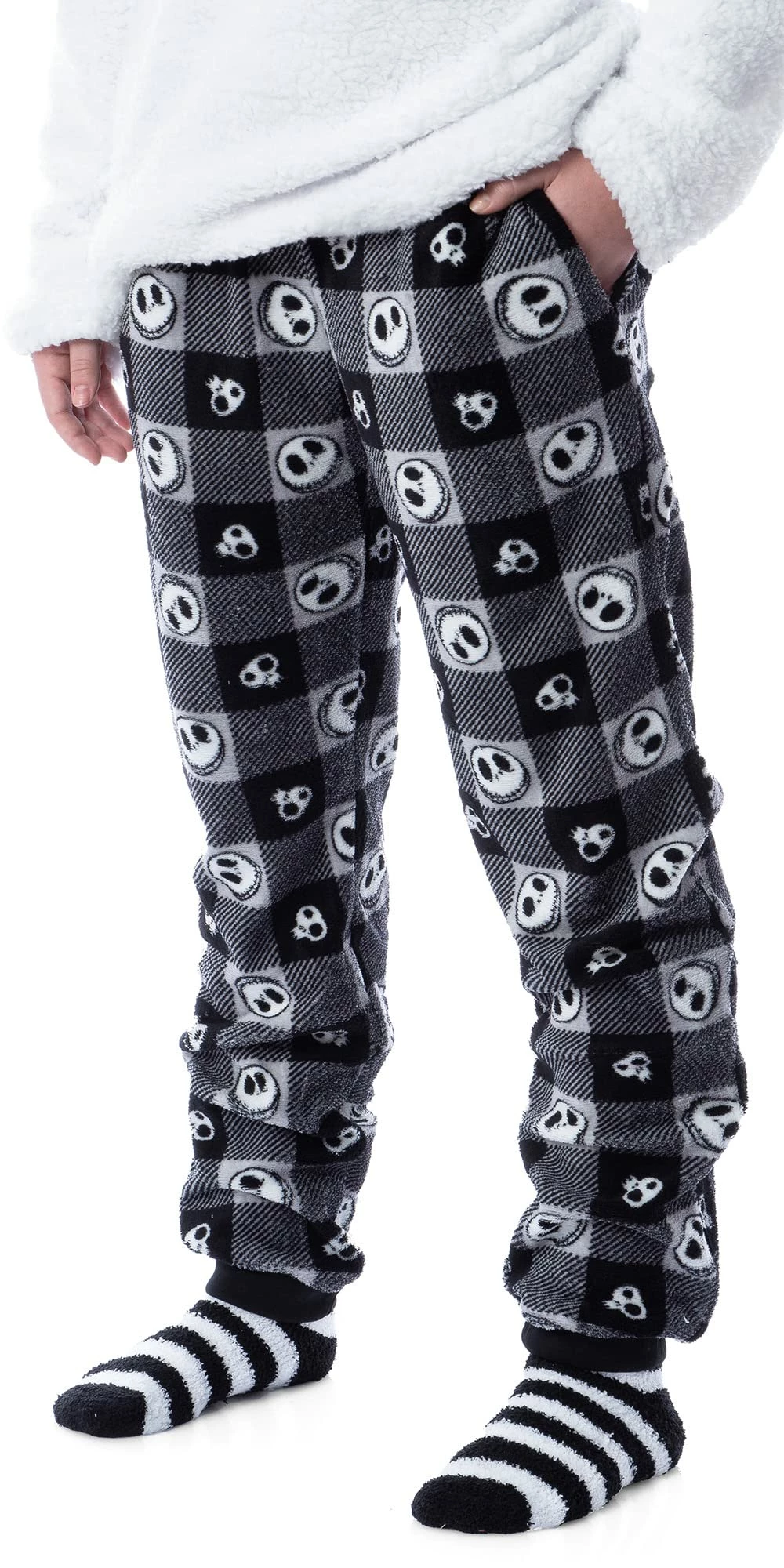 Budget π PajamaCity Nightmare Before π Christmas Adult Jack Skellington 3 Piece Minky Pants, Sherpa Pullover, And 𧦠Socks Pajama Set π - Image 2