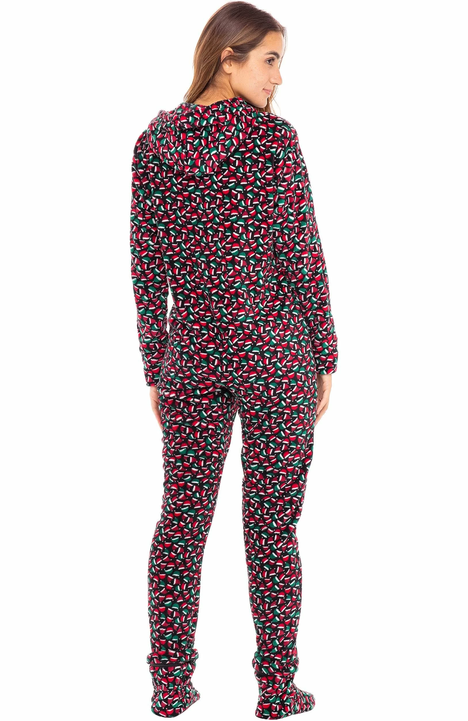 Best Sale ???? Alexander Del Rossa ???? Women's Warm Fleece One Piece Footed Pajamas, Adult Onesie With Hood For Winter Large ???? Christmas Hats With Feet - ???? Womens ???? 2 Best Sale ???? Alexander Del Rossa ???? Women's Warm Fleece One Piece Footed Pajamas, Adult Onesie With Hood For Winter Large ???? Christmas Hats With Feet - ???? Womens ???? - Image 2