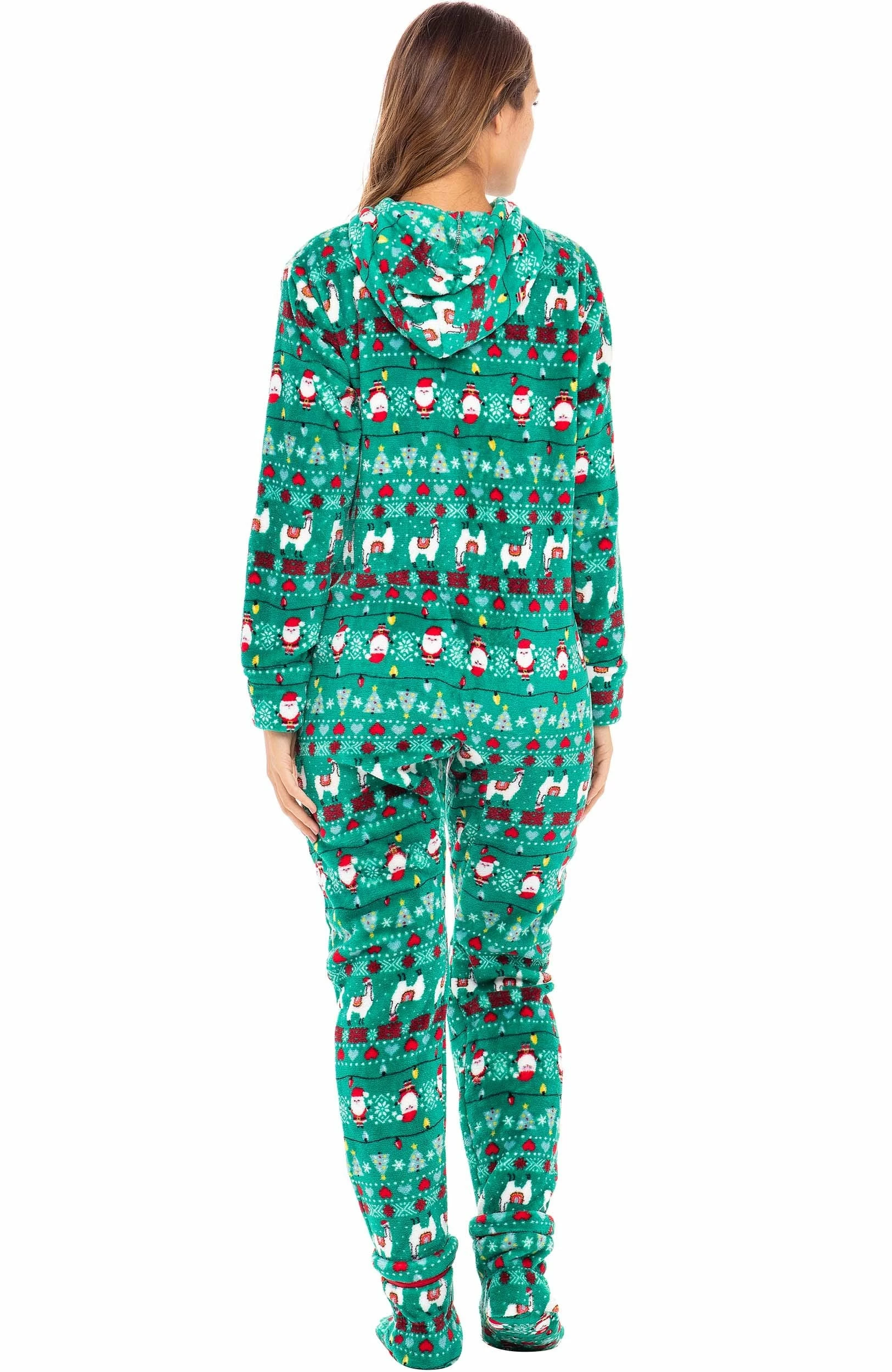 Deals β Alexander Del Rossa π© Women's Warm Fleece One Piece Footed Pajamas, Adult Onesie With Hood For Winter Small π
Christmas Llamas Footed βοΈ - Image 2