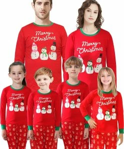 Outlet 😍 IF Family Snowman Red | Family 🔔 Christmas Pajamas | 👩 Womens-X-Large 🤩