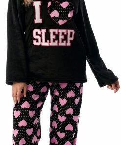 Discount 👍 Just Love Love Sleep Black & Pink Plus Size Pajamas Black - I Heart Sleep 🥰
