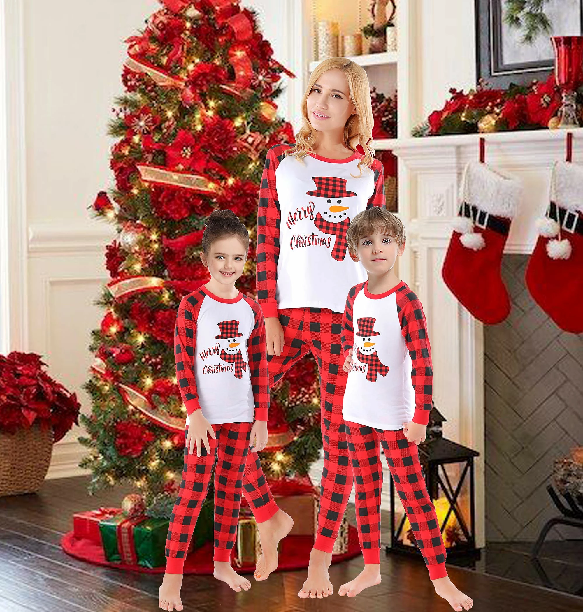 Best reviews of π IF Family Snowman Red & Black | Family π Christmas Pajamas | π© Womens-Small π - Image 6