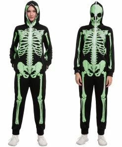 Deals 🔔 PajamaCity Spooktacular Creations Adult 👩 Women Or Men Skeleton Glow In The Dark Onesie Pajama Jumpsuit For 💀 Halloween Costume 👍