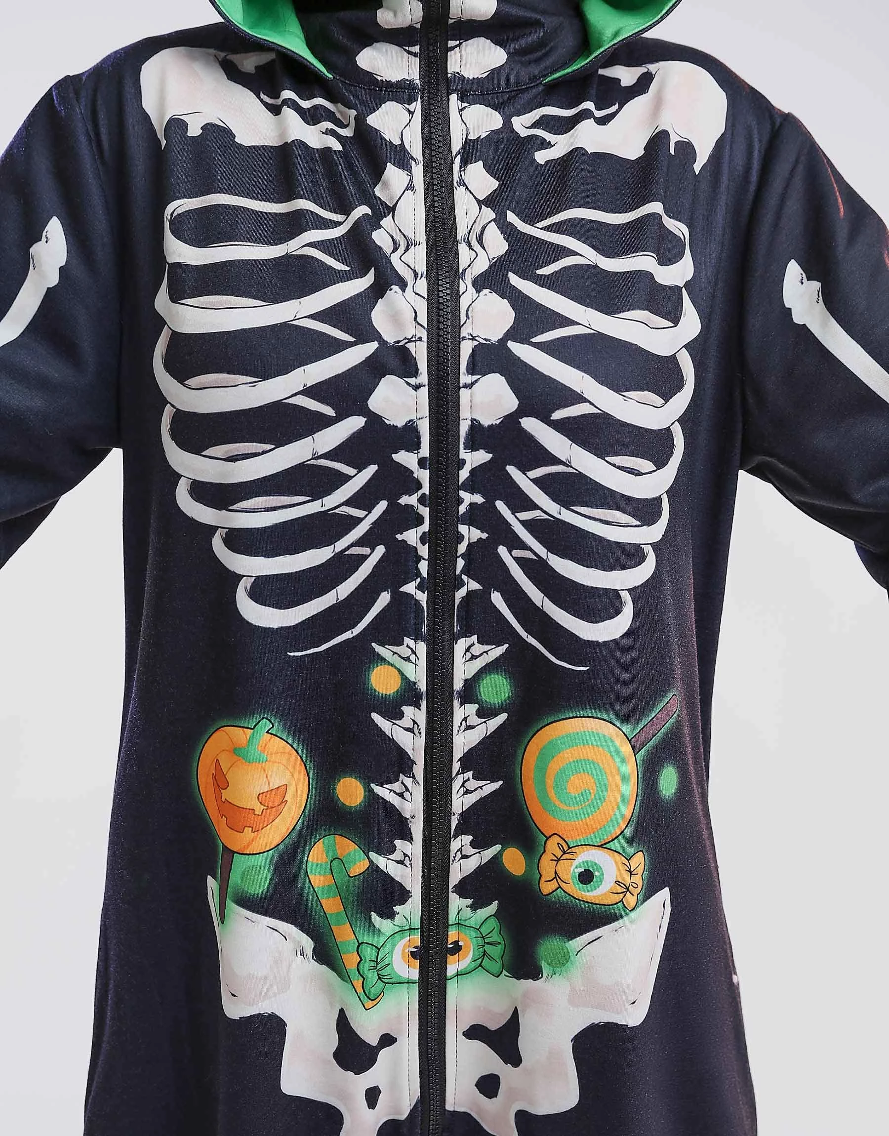 Hot Sale π PajamaCity Haikyuu π¦ Halloween π© Women Skull Cat Onesie Skeleton Pajama Cosplay Costume Loungewear Hooded Kigurumi Jumpsuit Homewear X-Large Black β¨ - Image 9