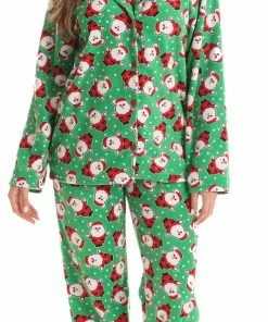 New ⌛ #followme Green Santa | Adult 🔔 Christmas Pajamas For 👩 Womens | Medium 🎉