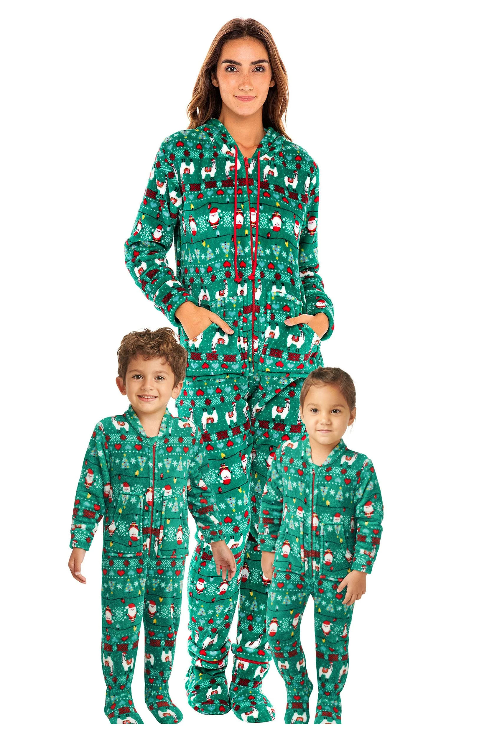 Deals β Alexander Del Rossa π© Women's Warm Fleece One Piece Footed Pajamas, Adult Onesie With Hood For Winter Small π
Christmas Llamas Footed βοΈ