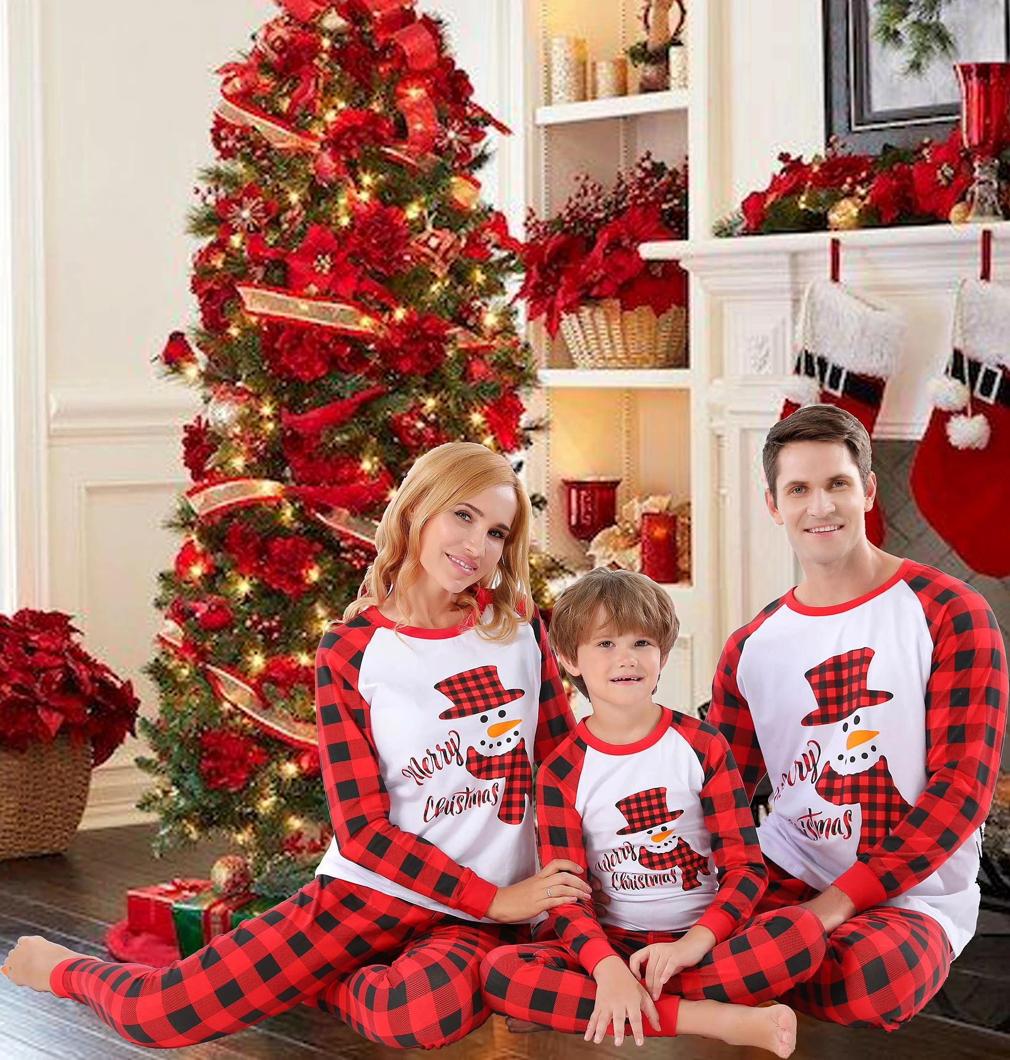 Best reviews of π IF Family Snowman Red & Black | Family π Christmas Pajamas | π© Womens-Small π - Image 3