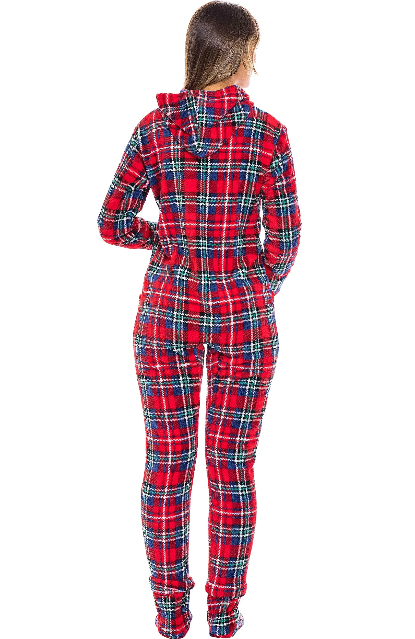 Budget π Alexander Del Rossa π© Women's Warm Fleece One Piece Footed Pajamas, Adult Onesie With Hood For Winter X-Large π
Christmas Plaid With Feet - π© Womens βοΈ - Image 2