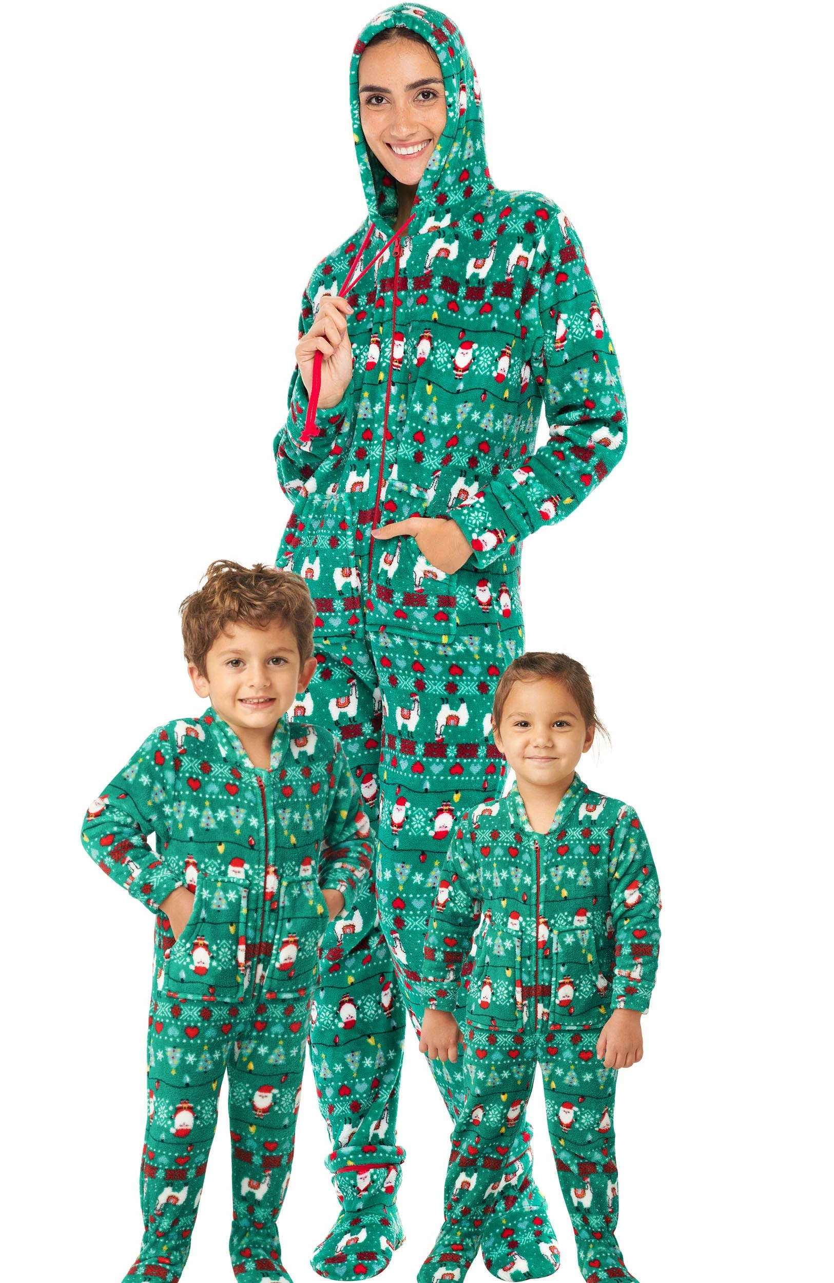 Deals β Alexander Del Rossa π© Women's Warm Fleece One Piece Footed Pajamas, Adult Onesie With Hood For Winter Small π
Christmas Llamas Footed βοΈ - Image 3